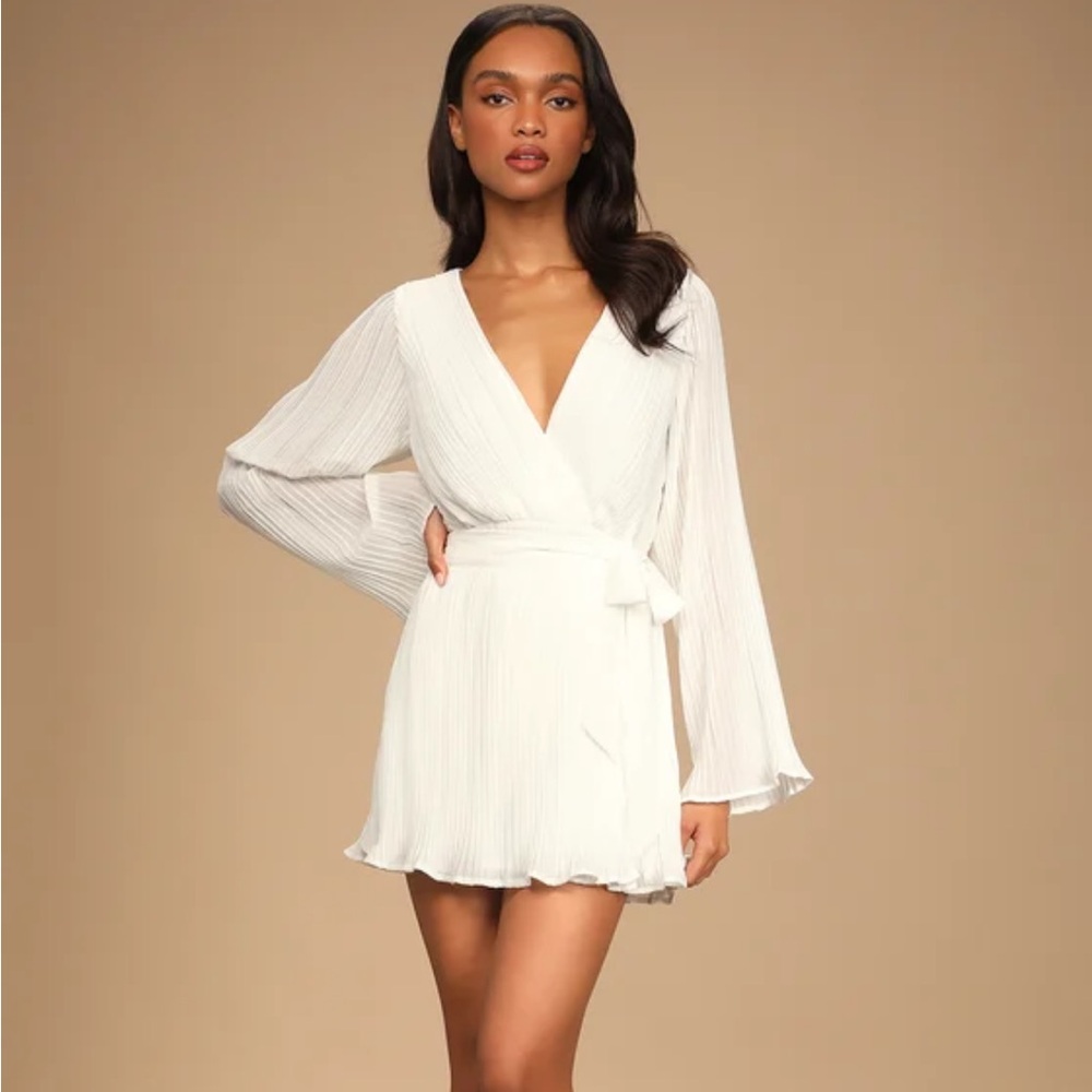 Lulus white wrap dress!